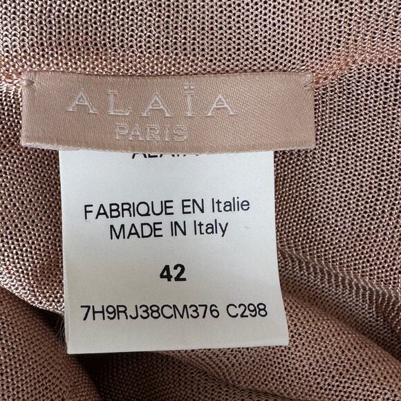 ALAÏA Black Eyelet Lace Fit-and-Flare Knee-length Dress - Picture 9 of 10